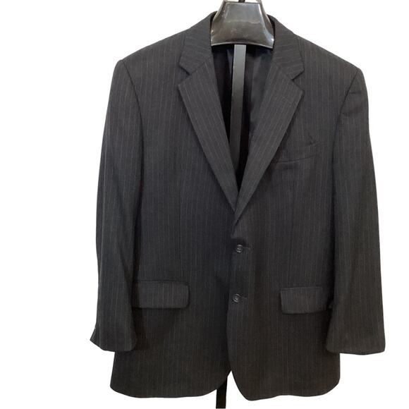 Jos. A. Bank Other - Jos A Bank Charcoal Gray Pinstriped Wool Cashmere Career Blazer Sz 44 R